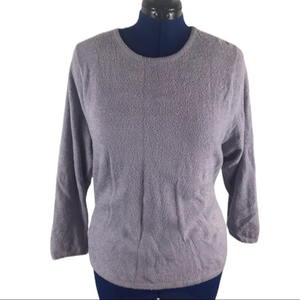 Modern Soul 1X light purple soft fuzzy crew neck 3/4 length sleeve sweater